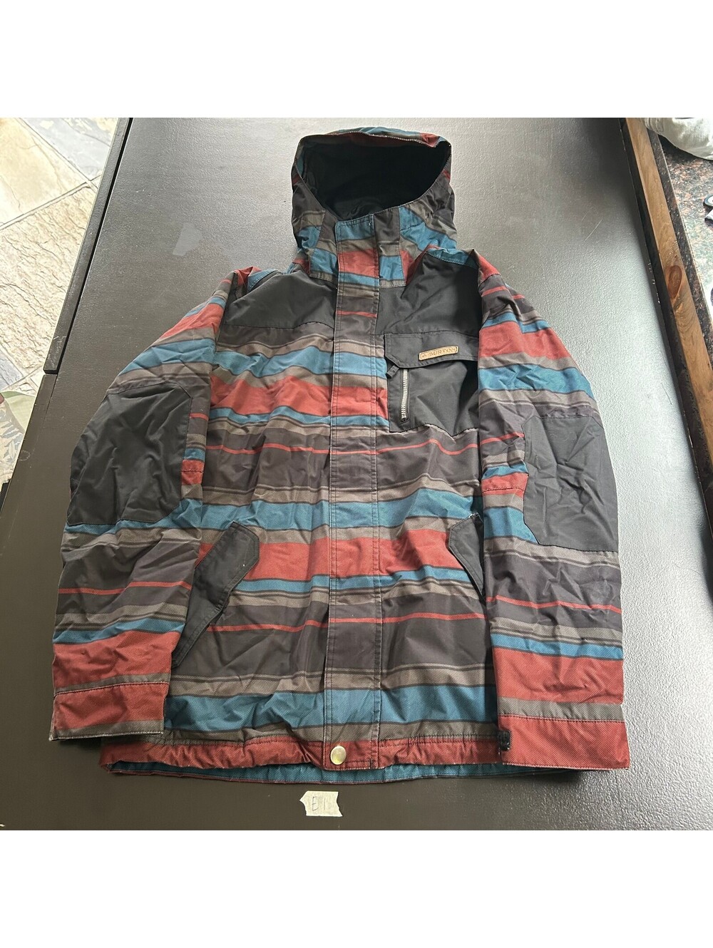 Burton Men's Medium Striped Hooded Winter Jacket